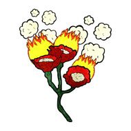 cartoon burning flowers N4