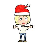 cartoon boy in christmas hat N2