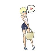 cartoon woman loving shopping N2