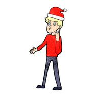 cartoon man ready for christmas N30