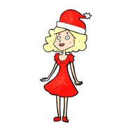 cartoon woman dressed for christmas N2