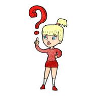 cartoon woman with question N7