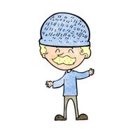 cartoon man wearing hat N12