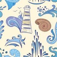 Sea Sketch Vector Pattern N2