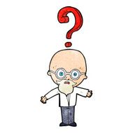 cartoon older man with question N2