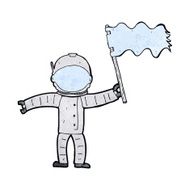 cartoon astronaut with flag N2