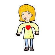 cartoon woman wearing heart shirt N2