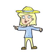 cartoon woman wearing hat N12