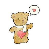 cartoon cute bear with love heart N2