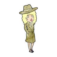 cartoon woman wearing sensible hat N3