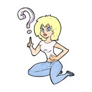 cartoon woman asking question N28