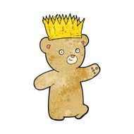 cartoon teddy bear wearing paper crown N4