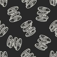 doodle money coin seamless pattern background N3