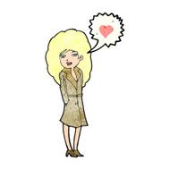 cartoon trenchcoat wearing woman in love N2