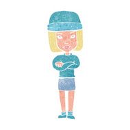 cartoon woman wearing winter hat N35