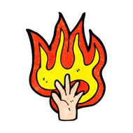 flaming hand symbol
