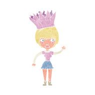 cartoon woman wearing paper crown N3