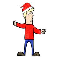 cartoon man ready for christmas N32