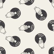 doodle music seamless pattern background N3