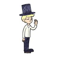 cartoon man wearing top hat N35
