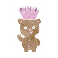 cartoon teddy bear wearing paper crown N6