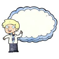 cartoon school boy with idea N2