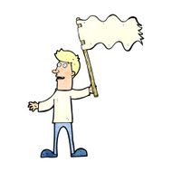 cartoon man waving white flag N4