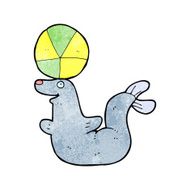 cartoon seal with ball N5