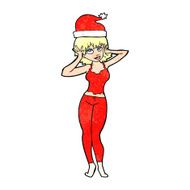 cartoon woman all ready for christmas N2