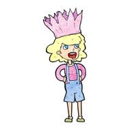 cartoon person wearing crown N29