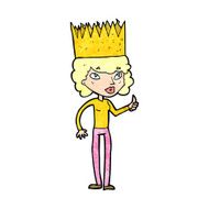 cartoon person wearing crown N30