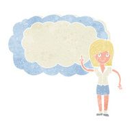 cartoon woman with text space cloud N4