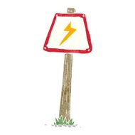 cartoon electrical warning sign