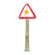 cartoon electrical warning sign N2