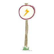 cartoon electrical warning sign N3