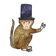 cartoon monkey wearing top hat N4