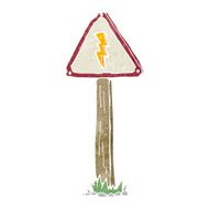 cartoon electrical warning sign N4