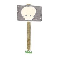 cartoon spooky sign post N2