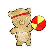 cartoon bear playing sports N2
