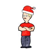 cartoon man ready for christmas N35