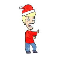 cartoon man ready for christmas N39