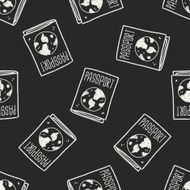 doodle passport seamless pattern background