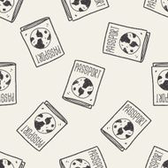 doodle passport seamless pattern background N2