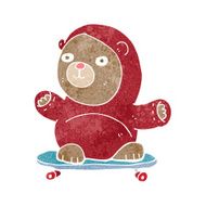 cartoon bear on skateboard N4