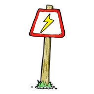 cartoon electrical warning sign N5