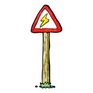 cartoon electrical warning sign N6