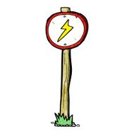 cartoon electrical warning sign N7