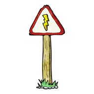 cartoon electrical warning sign N8