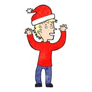 cartoon man ready for christmas N41