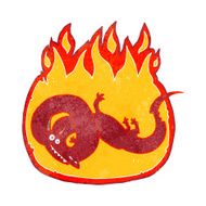 cartoon flaming dragon